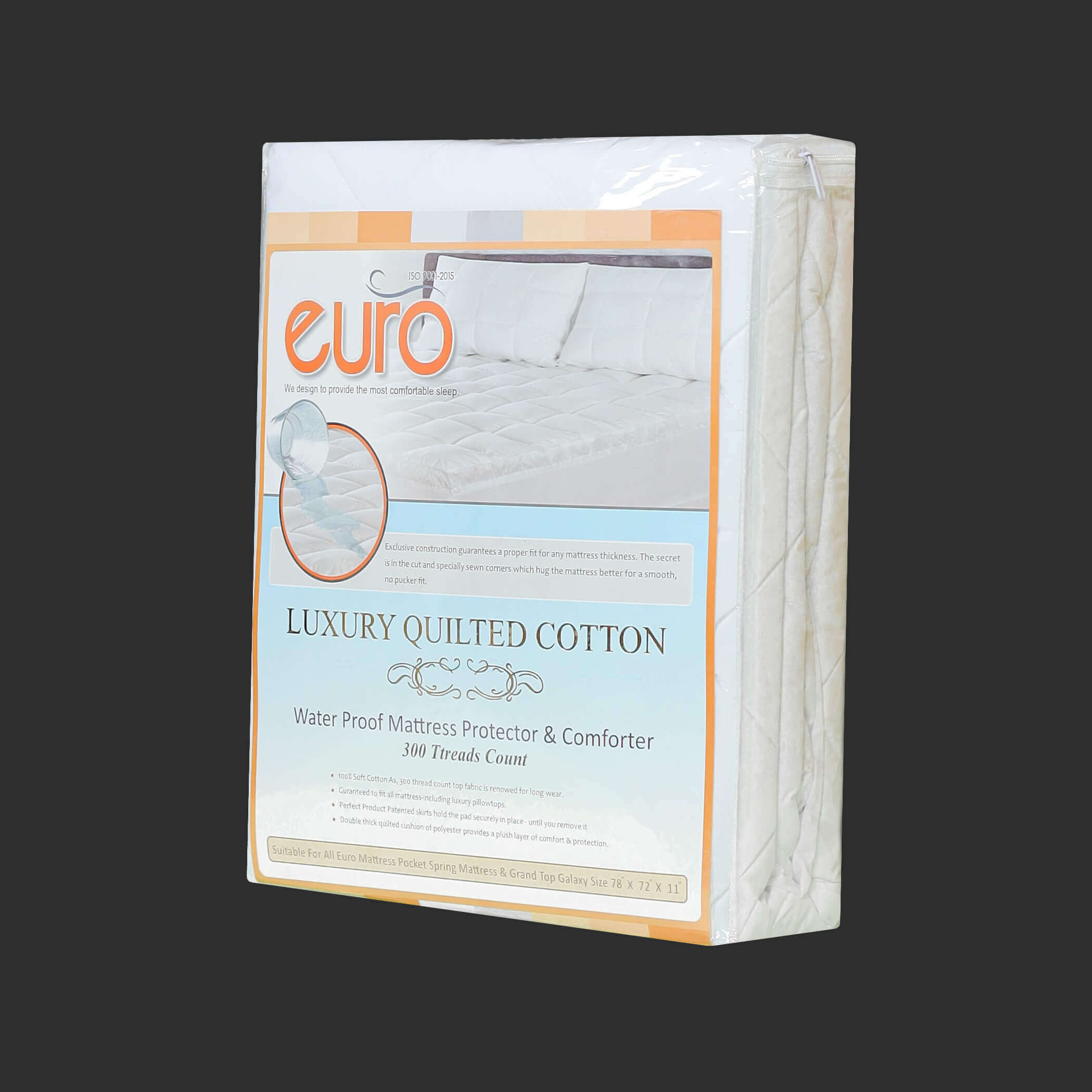 Euro Quilted Cotton Mattress Protector 01